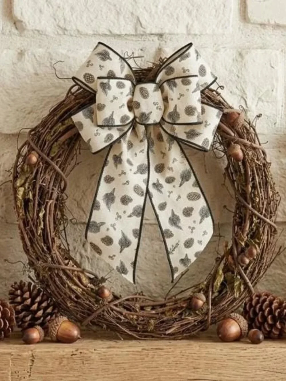 Canvas Pinecone Ribbon 4